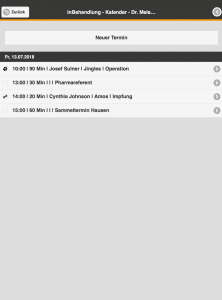 Online / Mobil einsehbarer Kalender, Tierarztsoftware inBehandlung Online / Mobil einsehbarer Kalender, Tierarztsoftware inBehandlung
