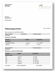 Ausdrucken oder versenden von Laborergebnisse per Email, Tierarztsoftware inBehandlung Ausdrucken oder versenden von Laborergebnisse per Email, Tierarztsoftware inBehandlung