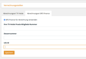 Integration mit Verrechnungsstellen (TV Heide, BSF finance), Tierarztsoftware inBehandlung Integration mit Verrechnungsstellen (TV Heide, BSF finance), Tierarztsoftware inBehandlung