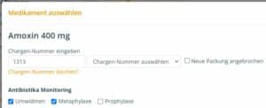 Für das Antibiotika-Monitoring ist stehen als Neuerung neue Checkboxen zur Verfügung.