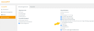 Es gibt moosePET Tierhalterprotal Optimierungen, die durch Aktivierung der entsprechenden Checkbox in den moosePET Einstellungen genutzt werden können.